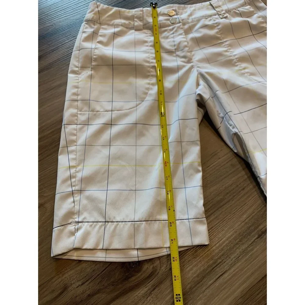 Nike Golf Dri-Fit Shorts Mens Medium Plaid Lightweight Snap Button‎
